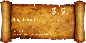 Bay Fanni névjegykártya