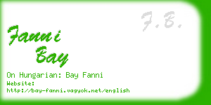 fanni bay business card